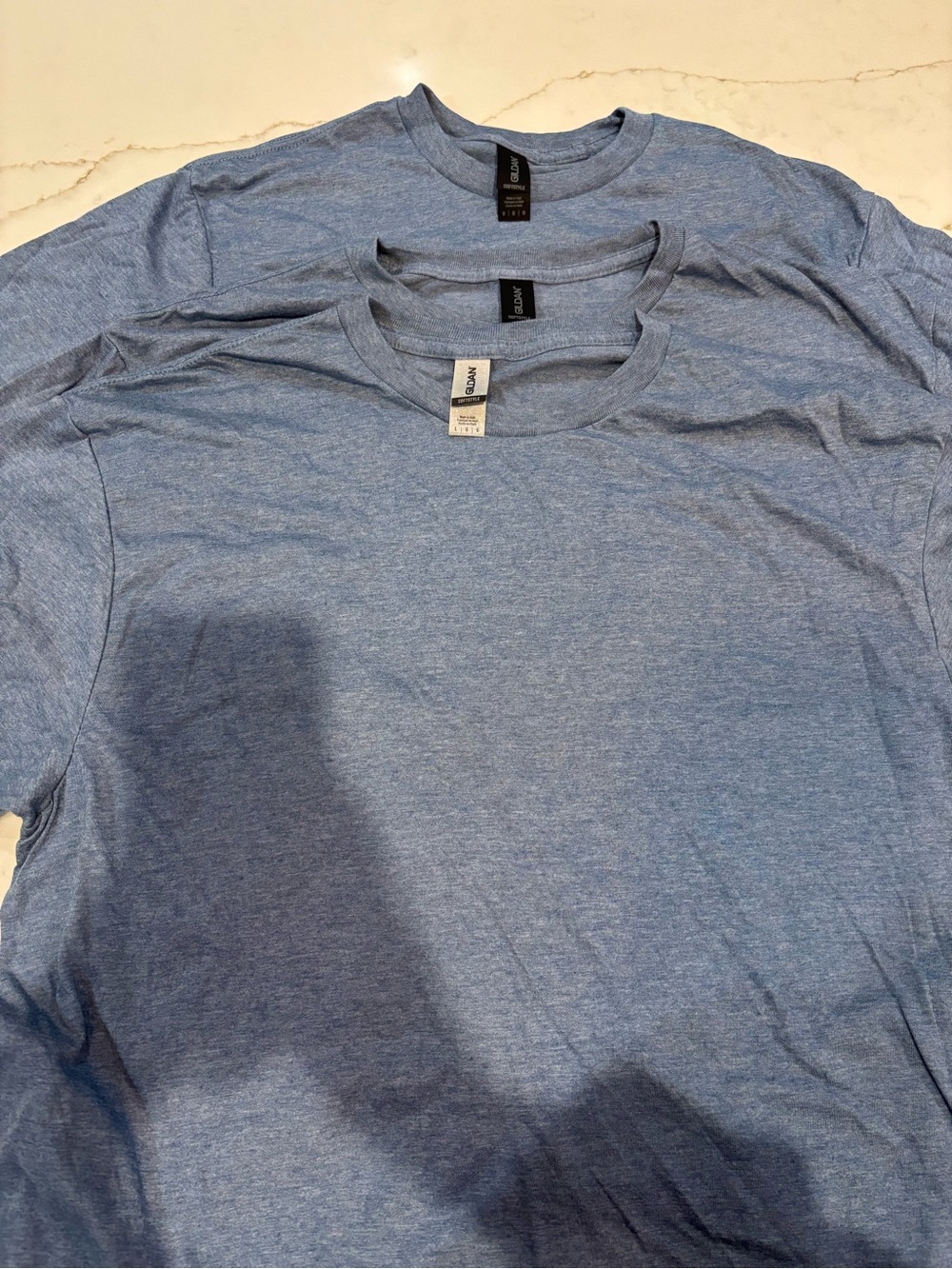 3 Gildan unisex Crewneck T-Shirt - Heather Blue